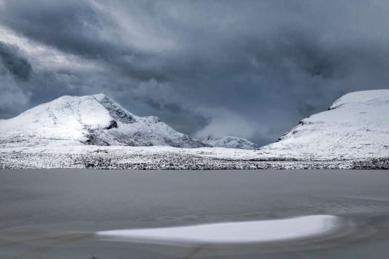 Assynt mountains in winter, Scotland