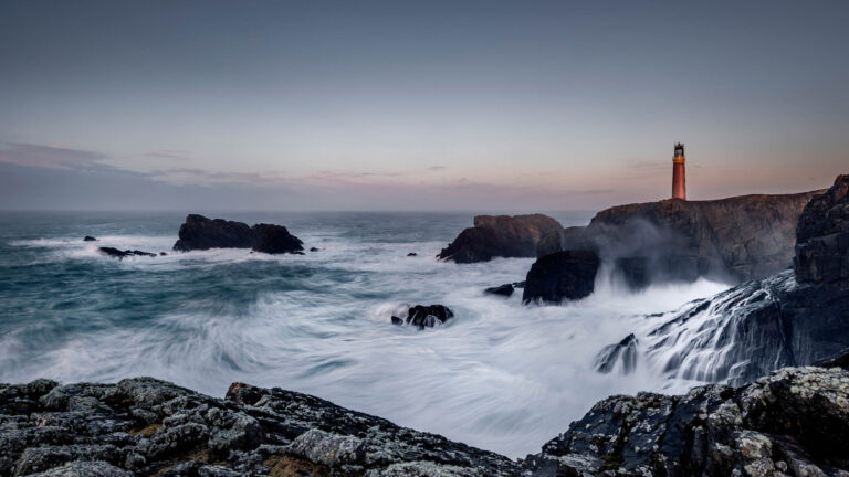 Butt of Lewis Lighthouse on Harris and Lewis, Outer Hebrides, Scotland.