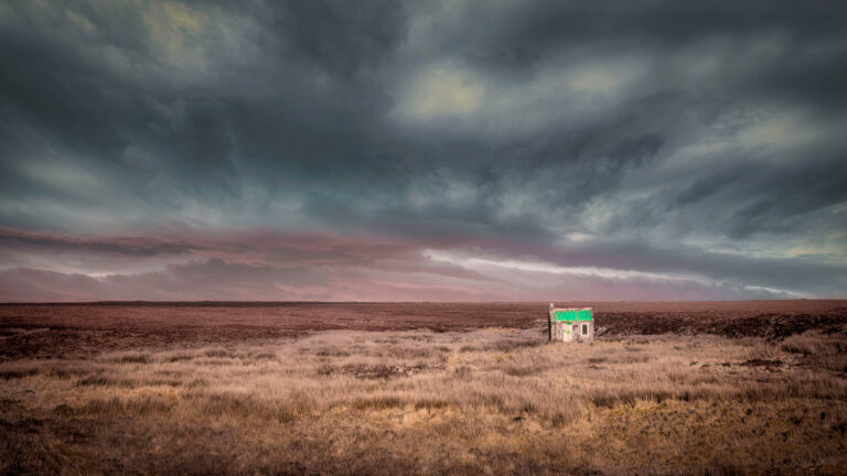 Green Roof Peat Bothy on Harris and Lewis, Outer Hebrides, Scotland.