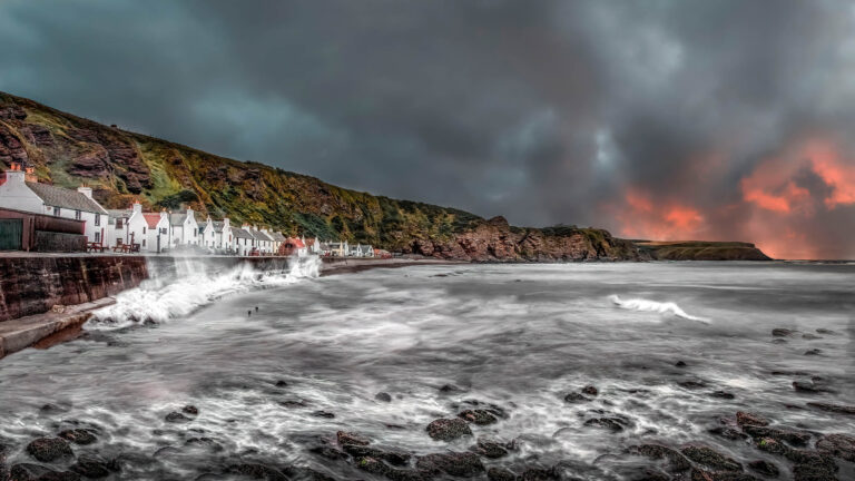 Photo of Pennan seafront, Scotland.