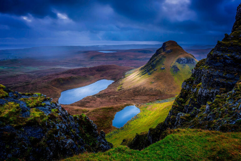 View across the Quiraing on the Isle of Skye in Scotland. Isle of Skye photography workshops.