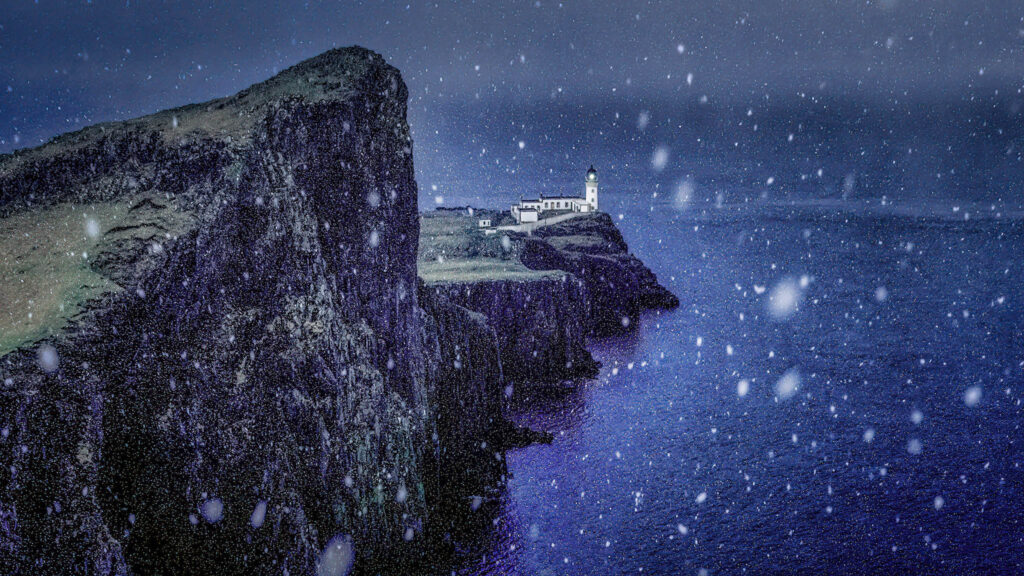 Neist Point Lighthouse in the Snow